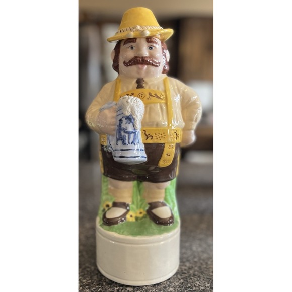 Vintage Hand Painted SCHNAPPS GERMAN MAN DECANTER~ALBERTA'S MOLDS INC.